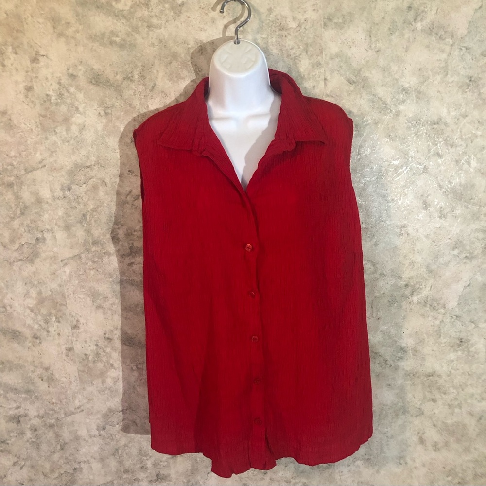 NOT AVAILABLE Krazy Kat Sleeveless Collared Blouse